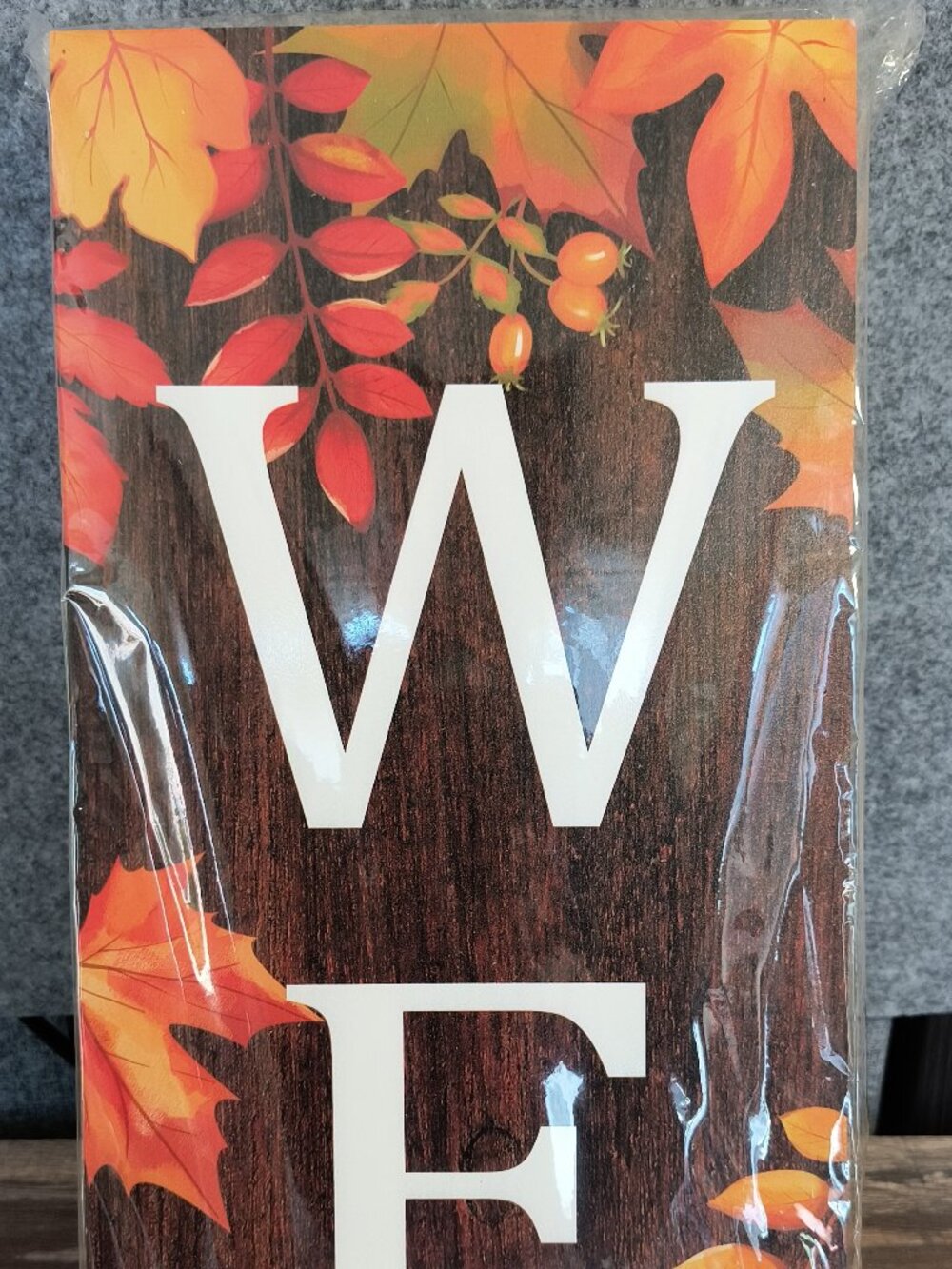 47" Fall Wooden Porch Sign Welcome Autumn Harvest Front Door Decor